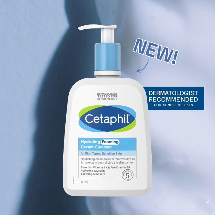 CETAPHIL Hydrating Foaming Cream Cleanser 473ml, For Normal to Dry,  Sensitive Skin with Prebiotic Aloe | Lazada Singapore