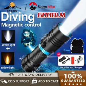 DV30 Scuba Diving Flashlight: 6000 Lumen Waterproof Rechargeable LED Lamp