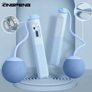 Adjustable Jump Ropes Skipping Rope With Counter Portable Jump Rope With Counter With Timer Silicone Handles Adjustable Digital