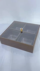 【PLAYFUL】Dried Fruit Plate Compartment with Lid High-End Light Luxury Household Living Room