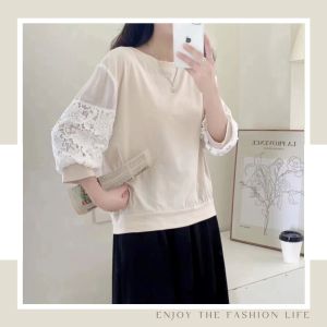 LHSunday เสื้อแฟชั่น คุณหนู คุณนาย ไม่ไหว🍬 แต่งด้วยแขนลายลูกไม้🫐 มี 4 สี พาสเทลสุดจ้าแม่ ปังไม่ไหวแล้วจริงๆ