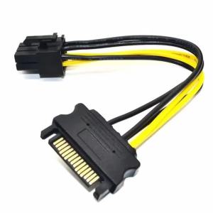 6pcs SATA 15PIN to 6Pin Cable Splitter Graphics Card Power Line Video Card Converter Wire Adapter GPU 6PIN Extend Cord