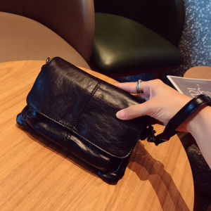 High Quality Pure Color Retro Leather Texture Small Square Bag Womens Crossbody Bag Single Shoulder Bag Handbag Youth Casual