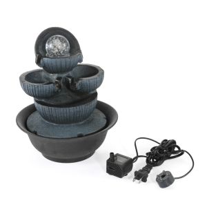 【ตกแต่งบ้าน】น้ำตกเทียมตั้งโต๊ะสไตล์1โต๊ะน้ำพุฮวงจุ้ยของประดับทำจากเรซินตกแต่งสำนักงานภูมิทัศน์ในร่มน้ำพุหินน้ำน้ำตกสมาธิของขวัญ