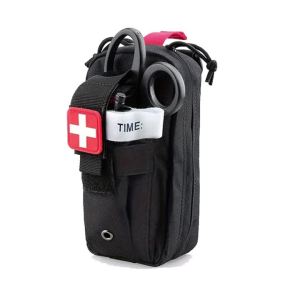 Tactical First Aid Kit Tourniquet Medical Rescue Molle Pouch Survival Gear for Camping Hiking Emergency Preparedness