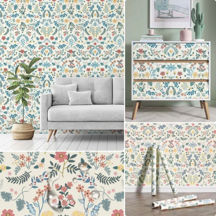 Peel and Stick Wallpaper Floral Wallpaper Boho Vintage Textured