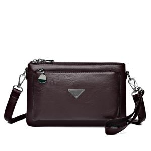 Fashionable Leather Multi-Layer Phone Bag 2026 New Style Single Shoulder Crossbody Bag Soft Leather for Middle-Aged Mothers Ladies