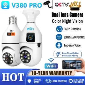 BUY 1 TAKE 1 CCTV Camera Dual Lens E27 Light Bulb Camera WIFI Connect Two-Way Audio Auto Tracking Night Vision Wireless IP Security Cameras