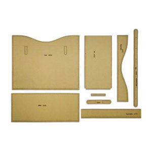 YOMDID 8PCS Business Shoulder Bag Making Kraft Paper Template DIY Handbag Template for Vintage Design Leather Craft Mold Kit