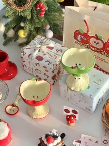 แก้วมือถือเซรามิกลายแอปเปิ้ลสุดน่ารัก แก้วมือถือลายขนมหวาน แก้วมือถือไอศกรีม ของขวัญวันเกิด แก้วมือถือเซรามิกลายการ์ตูน