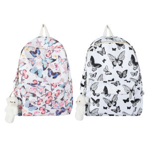 Fashionable Butterfly Design Laptop Backpack with Spacious Interior for Travel and School