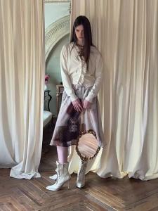 1JINN STUDIO | Acetate Cashmere Blend Embroidered Ruched Knitted Cardigan