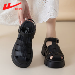 Womens Roman Sandals Black Sports Casual Beach Shoes Thick Bottom for Summer New Model Matching Skirts Casual Sandals