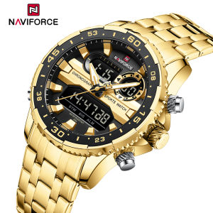 NAVIFORCE Fashion Brand Black Gold Men Watch Fashion Luxury Quartz Wrist Watches Sport Waterproof  Stainless Steel Strap NF9234