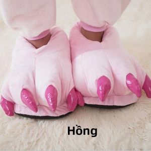 Đôi Dép Đi Trong Nhà Mùa Đông Ấm Áp Mềm Mại Bằng Lông Nhung Dành Cho Nữ Và Nam Thiết Kế Hình Móng Vuốt Thú Vật Giáng Sinh Quái Vật Khủng Long Hài Hước.