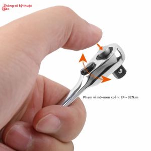 Cờ Lê Mini 1/4 Inch Đôi Kết Thúc Phát Hành Nhanh Bánh Cóc Ổ Cắm Cờ Lê Lục Giác Cần Vít Dụng Cụ 72 Răng Thép Crom-Vanadi