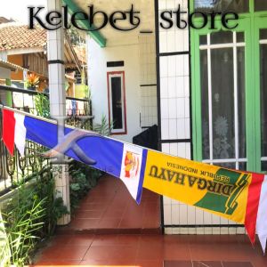 Bendera umbul umbul sablon dirgahayu panjang 3 m bahan polyester kualitas premium grade A