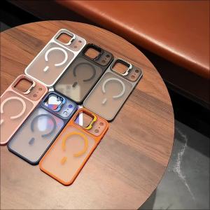 Lens Holder Protection For Magsafe Magnetic Phone Case for iPhone 17 16 15 14 Plus 13 12 Pro Max Shockproof Matte Clear Cover