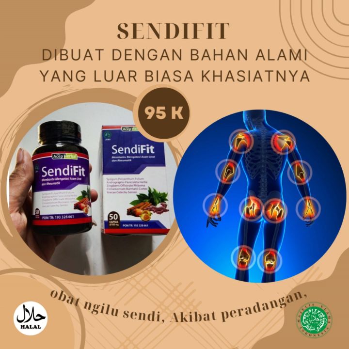 obat ngilu sendi, Akibat peradangan, cedera, patah tulang, proses degenerative, gangguan suplai pembuluh darah, Penghilang radang sendi (artritis) dan peradangan pada bantalan sendi (bursitis) - Sendifit