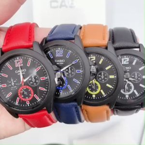 นาฬิกาคาสิโอ รุ่นใหม่ นาฬิกาผู้ชาย นาฬิกา ผู้หญิง ใส่คู่ได้ นาฬิกาข้อมือ ลำลอง สวยดูดี สายนาฬิกา หนัง หน้าปัด 40 และ 30 มม แถมกล่องฟรี