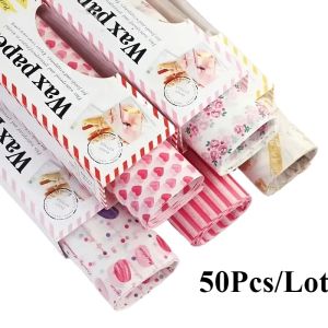 50PCS/1Lot Wax Paper Food Wrappers Wrapping Paper Food Grade Grease Paper for Bread Sandwich Burger Oilpaper Baking Tool baking