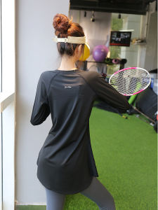 Womens Sport Top Quick Dry Long Sleeve Yoga Running Fitness Clothes Bottoming T-Shirt Butt Covering Slimming Breathable