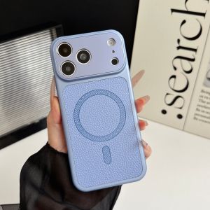 szhaiyu | For iPhone 18 17 Pro Max 16 15 14 13 Pro Magnetic Solid Color Matte Soft Border PU Leather Case For Magsafe Shockproof Cover