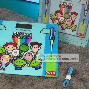 Goto Malaga Qubi X Disney Timbangan Berat Badan Digital Kaca Baterai