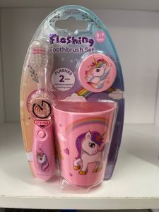 แปรงสีฟัน Dr.phillips แปรงเด็ก + แก้ว ไฟกระพริบ 2 นาที 3-7 ปี