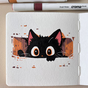 Croma ปากกาปากกาอะคริลิกปลายนิ่ม-ดีไซน์ไม่ต้องกดใช้สีที่ผสมได้อุปกรณ์ศิลปะกันสารพิษและกันน้ำสำหรับงานฝีมือ DIY หลายพื้นผิว