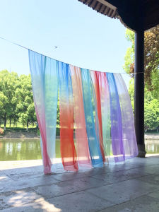 Gradual Color Silk Shawl & Women's Long Dance Skirt: Tang Style Ultra-Long Accessory for Dancing and Daily Wear Classical Chinese Dress