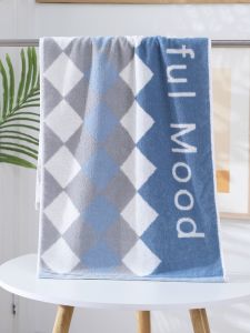 ผ้าขนหนูกีฬาแบบยาว Pure Cotton ไม่ติดผม ไม่ซีดจาง ผ้าขนหนูอาบน้ำขนาดใหญ่ ผ้าขนหนูใช้ในบ้าน ผ้าขนหนูแบบยาว