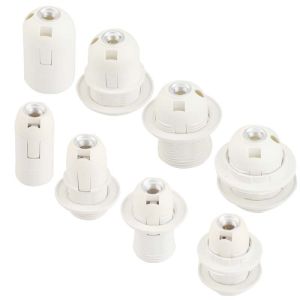 Wholesale E27 Card Type Light Body Lamp Holder Full Tooth Plastic Electric Light Socket E14 Ring Lamp Holder Fill Light Fixture
