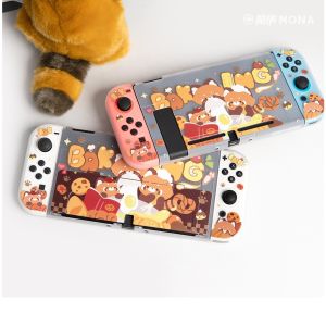 Cookie Bear Switch Protective Case Slim Cover Case for Nintendo Switch/OLED/Lite Console Joy-Con Thumb Grip Cap Switch Storage Bag Dust Cover Game Accessories