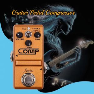 Rowin Analog Compressor Pedal LN-333 | True Bypass Guitar/Bass Effect | Road-Ready Mini Pedalboard Metal Chassis