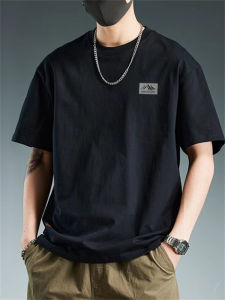 JIANMUJI | Cotton Short Sleeve Summer T-shirt Mens Loose Versatile Casual Wear