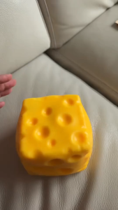 Extra Large Cheese Slow Rebound Squishy Fidget Toy Office Decompression Stress Relief Squeeze Toy Cute Kawaii Pinching Ornament Soft Slow Rising Sensory Toy for Adults Kids Anxiety Relief Desk Decor Gift