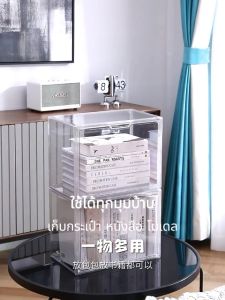 ตู้ใส กล่องใสเก็บของ ตู้พลาสติกกล่องเก็บของโปร่งใส กล่องเก็บของที่เก็บกระเป๋า ตู้เก็บของกันฝุ่น ตู้พลาสติก