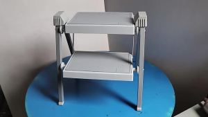 200kg metal 2 steps collapsible folding ladder stool with anti-slip pedal easy storage kitchen bath household