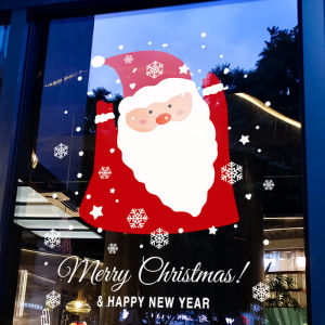Christmas Decoration Window Flower Paste Cartoon Holiday Stickers Clothing Shop Window Layout Static Sticker Glass Door Stickers