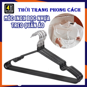 Móc Treo Quần Áo Đa Năng Chống Trượt Bằng Inox Bọc Nhựa 40Cm - Móc Phơi Đồ Người Lớn Tiện Lợi - Mắc Treo Đồ Đa Năng