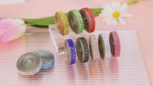 Rhinestones Tape Trim Hot Fix Strass Crystal Sewing Ribbon Appliques DIY Rhinestone For Decorating