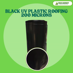 ARNETH BLACK UV PLASTIC ROOFING 200 MICRONS (8 MIL) 2.5 METERS WIDE multi purpose black PE sheets FOR POND farm poultry and construction moisture barrier