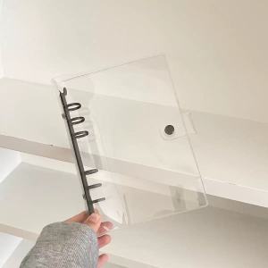 A6 Trong Suốt PVC Loose-Leaf Shell Album Màu Kẹo Đơn Giản Có Kẹp 6 Lỗ Cho Đồ Dùng Học Tập Văn Phòng