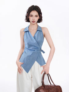 BAIDAIFEI | Halter Sleeveless Polo Collar Tank Top