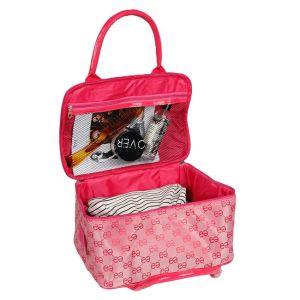 AMT Tas Mini Traveling Organiser Kosmetik Bahan Emboss  Maroon 2025