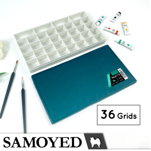 Palet Lukis / Cat 36 Sekat / Grids / Soft Rubber Lid / Cover Paint / Painting / Painters Palette / Box Samoyed PPLT-SV36
