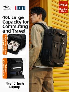 SEPTWOLVES | Mens Travel Laptop Backpack Large Capacity Waterproof Compartment