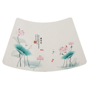 New Chinese Style round Table Mat Fan Shape Wind Hotel Home Dining Table Mat High Grade Waterproof Oil Resistant Heat Insulation