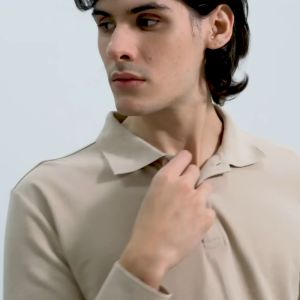 AKMENS Edge Baju Polo Pria Lengan Panjang Elegant